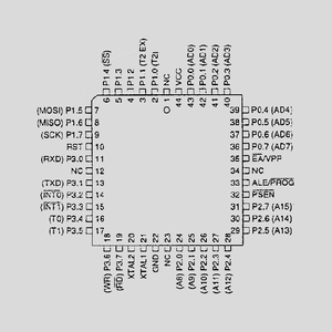 AT89LS52-16JU ISP-MC 2,7-4V 8K-Flash 16MHz PLCC44 PLCC44