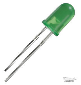 BN203287 Lysdiode, 5 mm, dyb grøn, standard