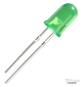 BN203288 Lysdioder 5 mm, KLAR grøn, standard