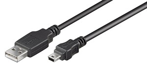 W50768 USB 2.0 Han (type A)> USB 2.0 mini Han (type B, 5-pin) 3,0 meter