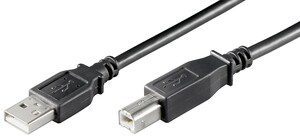 W93597 USB 2.0 kabel, A til B, 3,0 meter Sort