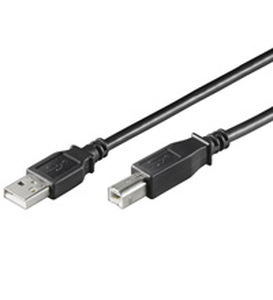 N-CABLE-141/5HS USB 2.0 kabel, A til B, 5,0 meter Sort
