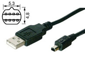W68316 USB Nikon Coolpix 1 kabel, A han -> mini han, 1,8 meter