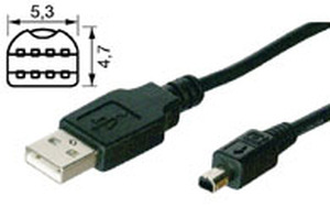 W68319 USB Nikon Coolpix 2 kabel, A han -> mini han, 1,8 meter