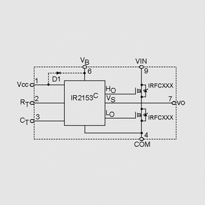 IR53HD420-PB Self-Osc Half-Bridge 500V SIP9 Functional Block Diagram
