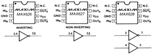 MAX627CPA+ 2xMOSFET Dr. 18V 2A DIP8