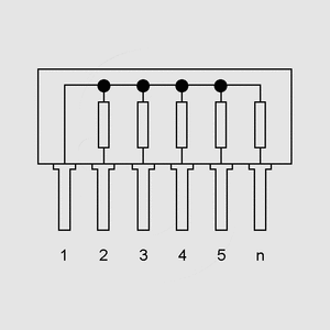 RN10PK047 SIL-Resistor 9R/10P 47K Circuit Diagram