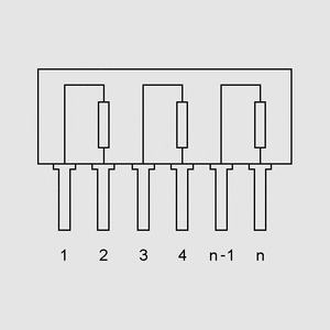 RNY06PK022 SIL-Resistor 3R/6P 22K Circuit Diagram