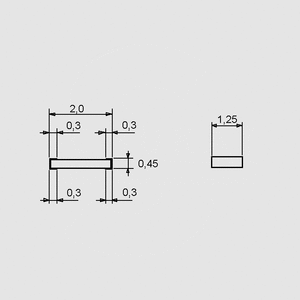 RL0805E020-1 SMD Resistor 0805 1% 20R Taped Chip Dimensions