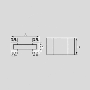 P0805E1001BN SMD Resistor 0805 0,1% 1K Dimensions