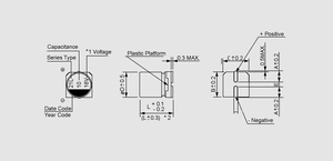 CLZ0220/35 SMD El-Capacitor 220uF/35V 10x10,5mm Dimensions