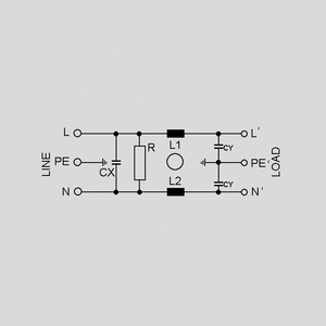 FIL5130-0000 Line Filter IEC Plug 5130 16A Circuit Diagram
