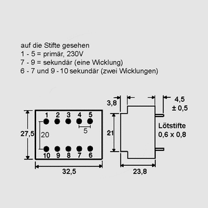 BVEI3032030 Transformer 1,9VA 230V 6V 316mA BVEI303_