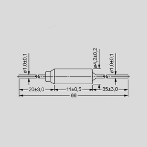 E4A072 Thermal Fuses 72°C 10(8)A Dimensions