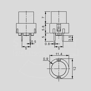 D6R60F1LFS-BL 	 Keyswitch Round Blue D6R_