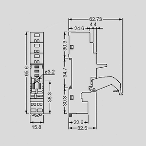 F9751 DIN Rail Socket for Series 46 F9751