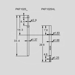 PFK1025E-C Test Probe C 1,5N RH 1,5mm Dimensions