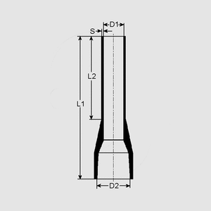 K4150SW Terminalrør for 1,50mm² Sort (Strips) K4_