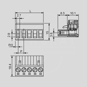 CPF5,08-6 Terminal Block 320V 6-Pole Green CPF5,08_