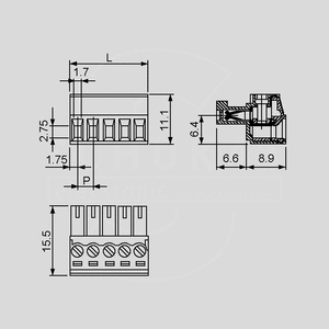 MRT8P3,5-3VE Terminal Block 200V 3-Pole Green MRT8P3,5_