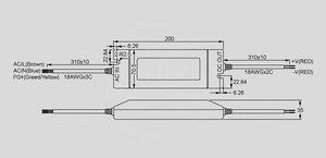 PLN-100-36 SPS Class2 PFC 95W 36V/2,65A Dimensions and Terminal Pin Assignment