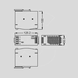 DR-UPS40 UPS Module For 24-29V/40A Dimensions