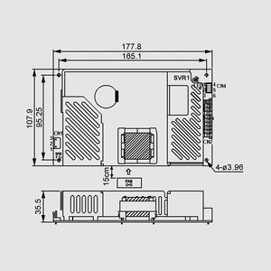 MPS-200-12 SPS Medical 140W 12V/11,7A Dimensions and Terminal Pin Assignment