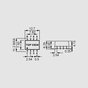 SBT01L-09 SMD DC/DC-Conv 5:9V 111mA Dimensions and Terminal Pin Assignment
