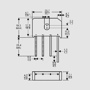 KBU1004G Bridge Rect. 10A 280V(RMS) 5/5mm KBU_