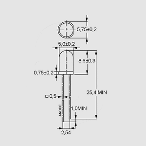 EL1383SYGD/S53 LED Diffuse Grøn 200mcd 25° 5mm EL1383_