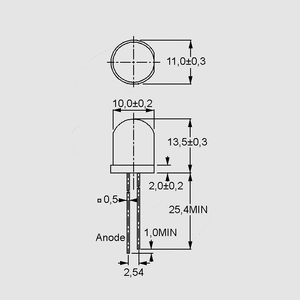 EL363UYD/S53 LED Diffuse Yellow 200mcd 40&deg; 10mm EL363_