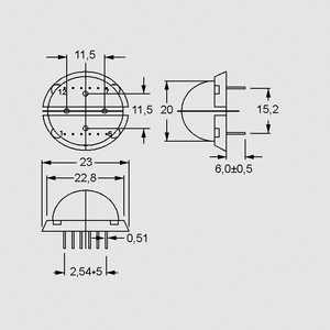 EL1100SYGD/S53 LED Diffuse Green 24mcd 20mm DIP12 EL1100_