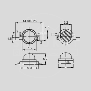 EHPAX08B/UB01P1 SMD-LED Blue 10-20lm 100&deg; D:8mm EHPAX08B_P1