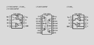 LTC1387CSWPBF 2xRS232E/1xRS485 Transc. SOL20 Circuit Diagrams