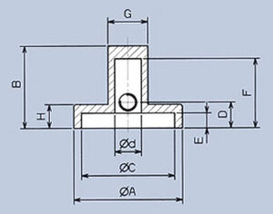 MENTOR 5580.4611 Aluminiumsknap for 4mm aksel, Ø12,2x14mm, ALU, MED indikatorstreg