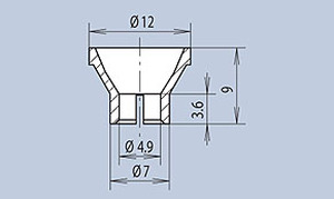 MENTOR 2450.5100 LED reflektor for 5mm. LED, Ø = 12mm.