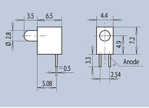 MENTOR E3106G MENTOR PCB LED-fatning, grøn, pose med 500 stk