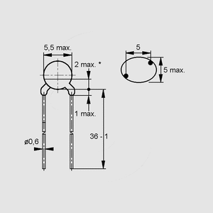 K164NE015-10 NTC Thermistor 15R 10% B57164K150K Dimensions