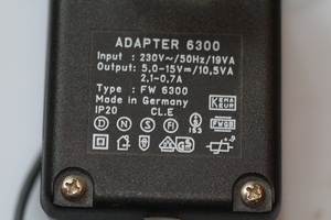 ADAPTER6300 Strømforsyning, 5-15V 2,1-0,7A