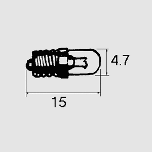 W9521 E5,5-Lampe 12V 80mA 1W Bulk L_A Abmessungen