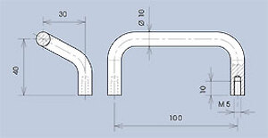 MENTOR 3280.6453 Aluminium Håndtag MENTOR, 100mm, SORT