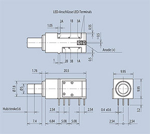 MENTOR 1844.2332 MENTOR TRYKKNAP SWITCH, 2 pol Rød