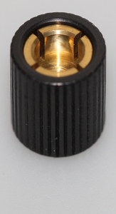 MENTOR 531.603 Aluminiumsknap for 6mm. aksel. Ø=12x15mm. Sort, uden dæksel