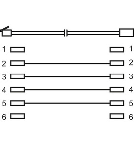 W68257 RJ11-RJ11 HAN/HUN forlængerkabel, 10m, SORT