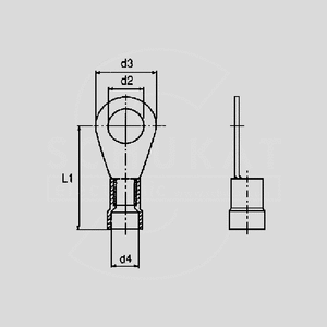 W17022 Terminal Ring 5,3mm. Blå RIKA_