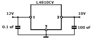 L4810CV 10V  0,4A Voltage Regulator Plus Filter TO-220