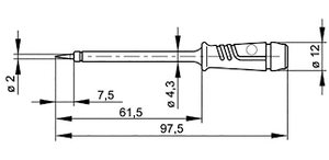 N-RH-PRUF2B Test probe For 4mm Banan Sort