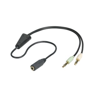 W48980 Adapterkabel, minijack 3,5 mm stik > 4 pin, 0,4m.