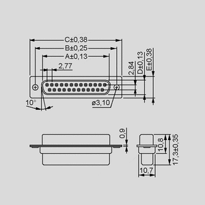 BL15CR D-Sub-Socket 15-Pole Crimp (hus UDEN ben) BL_CR