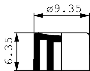 5AC2-22 Hætte for SDT- Series Black Ø=9,35x6,35mm.